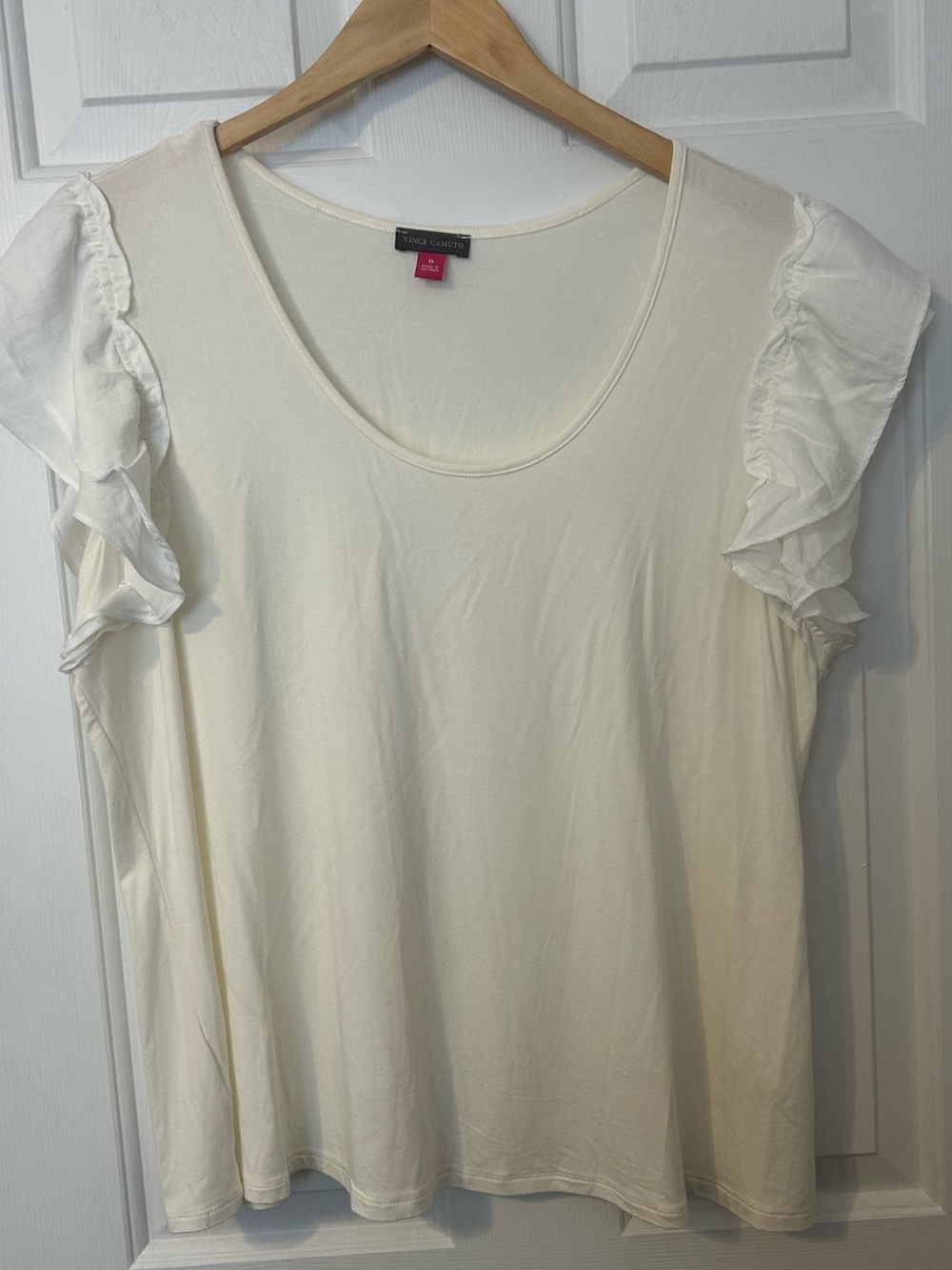 Vince Camuto Flutter Sleeve Tee Shirt 1X